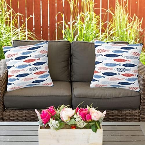 bassyil Fish Throw Pillow Covers Decorative Linen Pillow Cases Set of 2 Square - Image 7