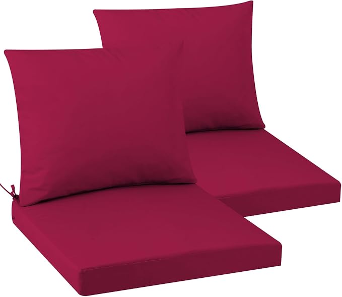 Outdoor Seat Cushion Set 22 x 22 In, Water-Resistant & Fade-Resistan, Patio by Unknown