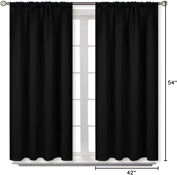 BGment Black 54 Inches Length Blackout Curtains - Image 8