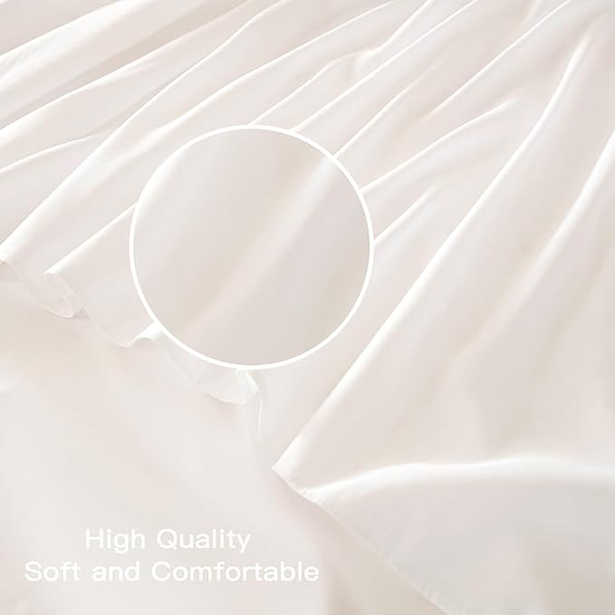 White Bed Skirt Queen Size Ruffled Bed Skirt - Image 5