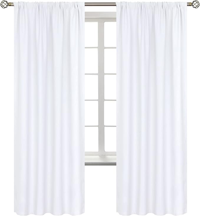 BGment Rod Pocket White Curtains by BGment