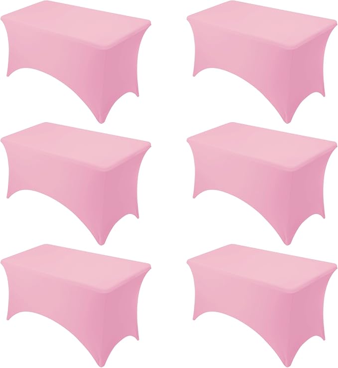 6-Pack Premium Pink Spandex Tablecloths by DailySet