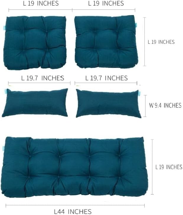 QILLOWAY Outdoor Patio Wicker Seat Cushions Group Loveseat/Two U-Shape/Two - Image 2
