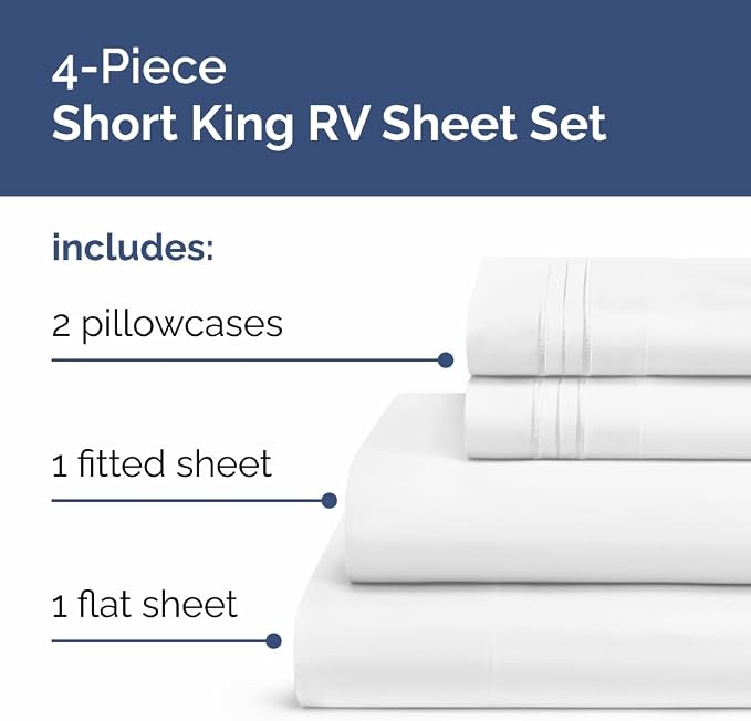 RV Short King Sheets 72 X 75 – RV Short King Sheets 8” to 12" Deep Pocket - Image 2