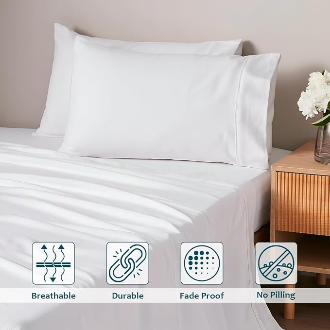 Olympic Queen Sheet Set – 100% Egyptian Cotton, 338 Thread Count – 4-Piece - Image 4