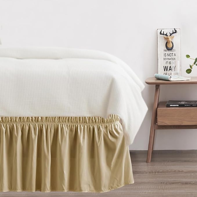 Queen Bed Skirt, Elastic Wrap Around Bed Skirt Queen Size, Bed Skirts - Image 7