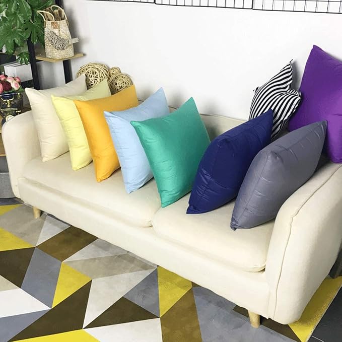 4-Pack 100% Cotton Comfortable Solid Decorative Throw Pillow Case, Thmyo Square - Image 3