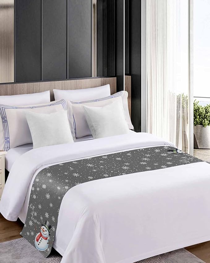 Christmas Snowman Winter Snowflakes Bed Runners - Image 5