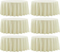 Round Tablecloth 132 Inch 6 Pack Ivory Tablecloths Washable Decorative Linen by AOCOZHomeLifeMuseum