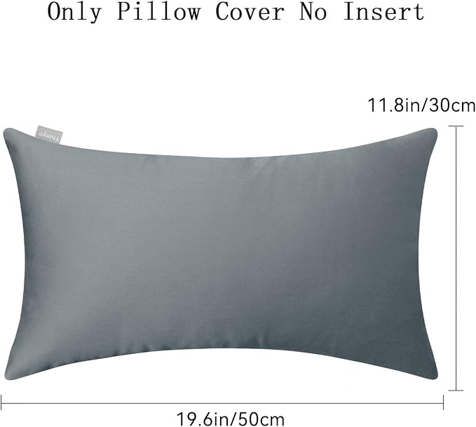 4-Pack 100% Cotton Lumbar Comfortable Solid Decorative Throw Pillow Case - Image 7