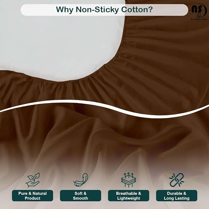 NON Sticky cotton Queen Size Sleeper Sofa Sheets, 4 Piece Egyptian Cotton Bed - Image 4
