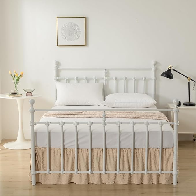 Tufted Dot Bed Skirt Queen Size, Ruffled Bed Skirt - Image 6