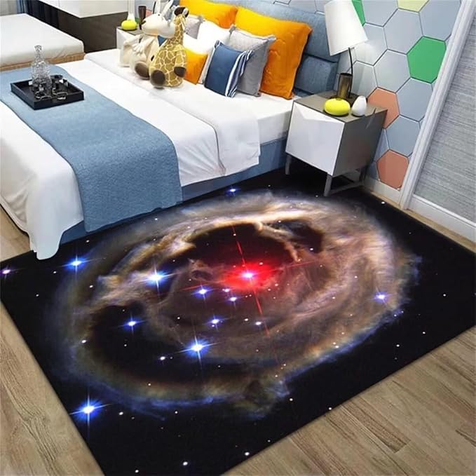 Universe Galaxy Area Rug for Living Room Bedroom 4x5 ft Soft Kitchen Kids Room by Home