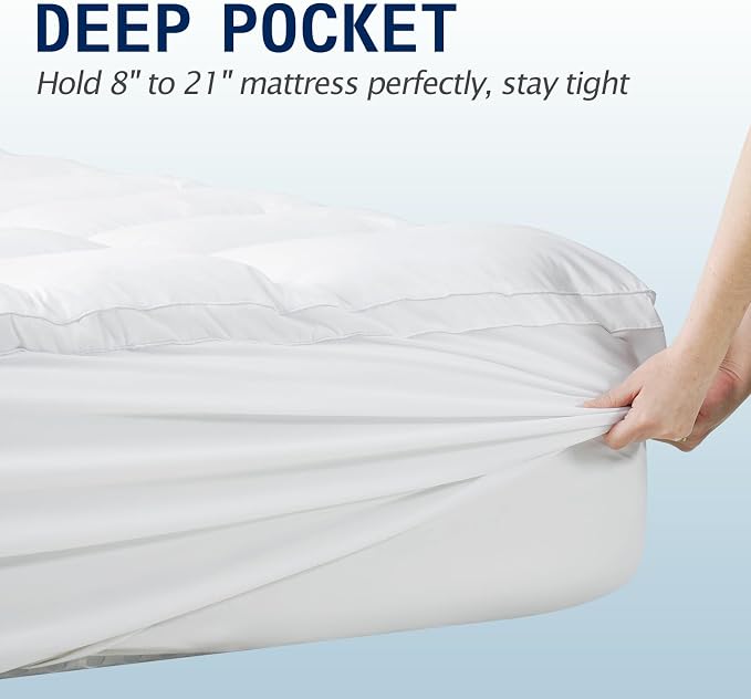 SOPAT Mattress Topper King Size Extra Thick Mattress Pad 8-21" Deep Pocket Soft - Image 4