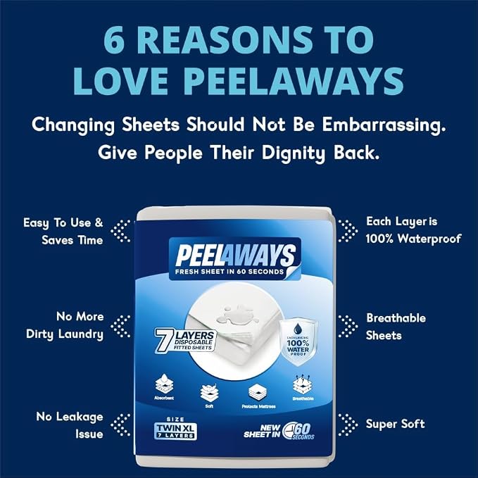 Peelaways Waterproof Disposable Bed Sheets – As Seen On Shark Tank | 7-Layer - Image 4
