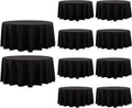 Round Tablecloth 10 Pack 108 Inch Black Tablecloths Washable Decorative Linen by AOCOZHomeLifeMuseum