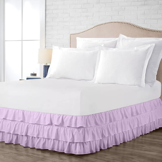 Multi-Ruffle Bed Skirt, Soft Multi Elastic Dust Ruffles - Image 3