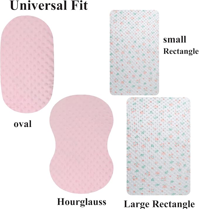 Dot Bassinet Sheet Set 2 Pack Stretch Fitted Bedside Sleeper Bassinet Sheets - Image 5