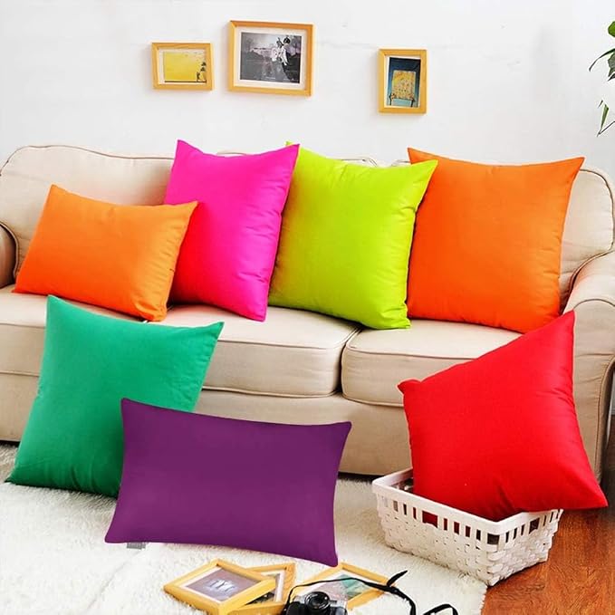 Thmyo 4-Pack 100% Cotton Lumbar Comfortable Solid Decorative Throw Pillow Case - Image 3