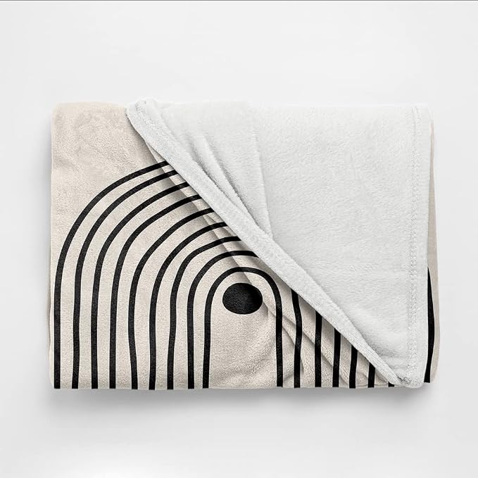 Boho Mid Century Blankets Orange Beige Throws Abstract Modern Aesthetic Bedding - Image 7