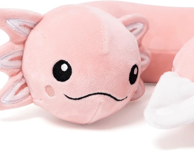 Niuniu Daddy Pink Axolotl Kids Travel Neck Pillow Road Trip Essentials - Image 6