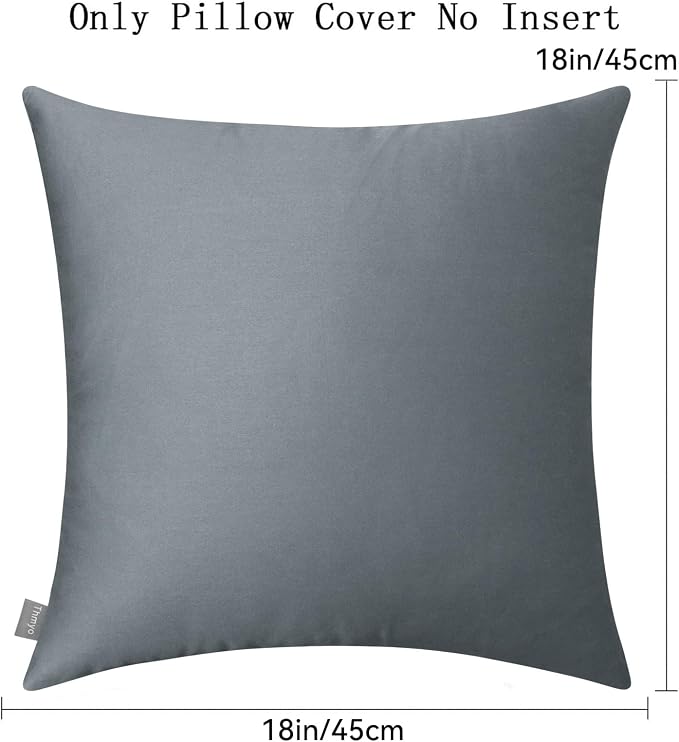 Thmyo 4-Pack 100% Cotton Comfortable Solid Decorative Throw Pillow Case Square - Image 5