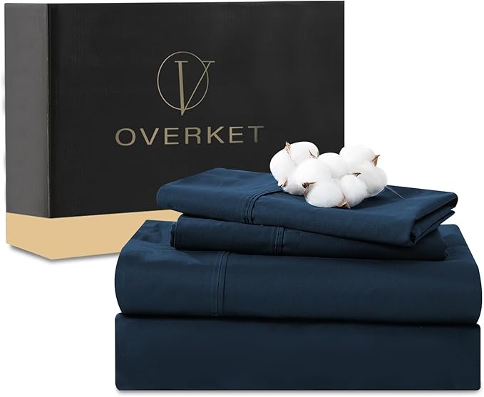 100% Egyptian Cotton Sheets King Size 4PCS 1000 Thread Count Sateen Weave Soft by overket
