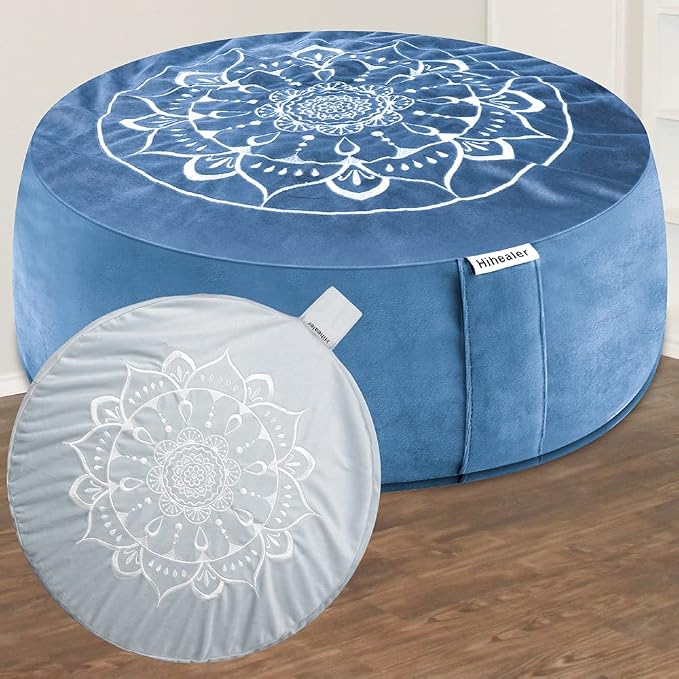 Hihealer Meditation Cushion, Traditional Tibetan Meditation Pillow Velvet Cover by HIhealer