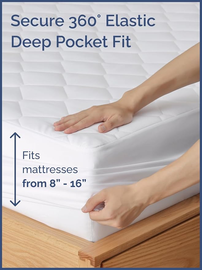Quilted Fitted Mattress Pad Twin Size - Image 4