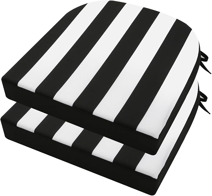 idee-home Outdoor Chair Cushions Set of 2, Thick 17" x 17" x 3" Outdoor Seat by idee-home