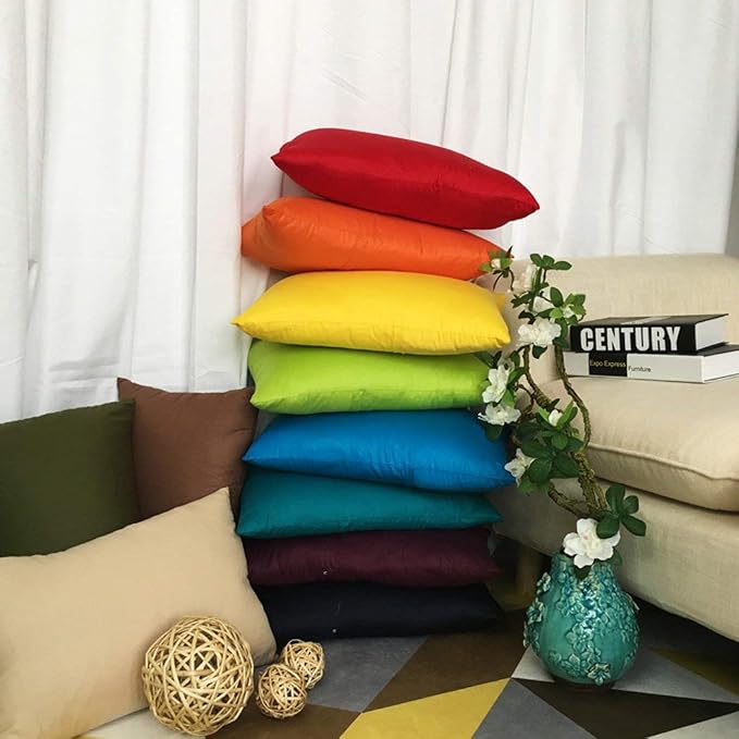 Thmyo 4-Pack 100% Cotton Lumbar Comfortable Solid Decorative Throw Pillow Case - Image 3