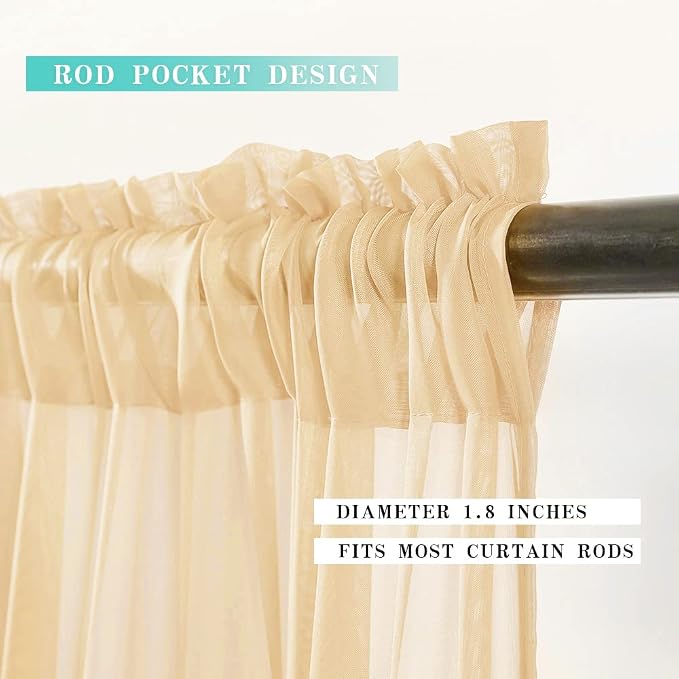 MIULEE Short Sheer Curtains 30 Inch Length - Image 2