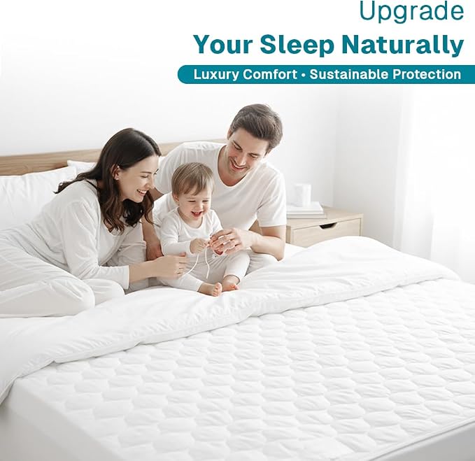 FABDREAMS Organic Quilted Mattress Protector | Mattress Pad| Queen Mattress - Image 9