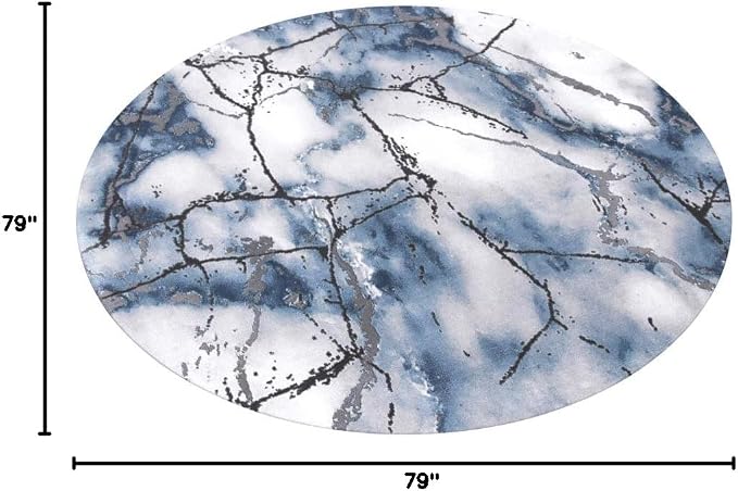 SAFAVIEH Craft Collection 6'7" Round Grey/Blue CFT877L Modern Abstract - Image 2