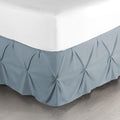 Nestl Stone Blue Bed Skirt Twin Size, Pinch Pleat Twin Bed Skirt, Hotel Quality by Nestl
