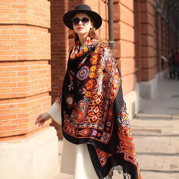 DANA XU 100% Merino Wool Pashmina Shawl - Image 9