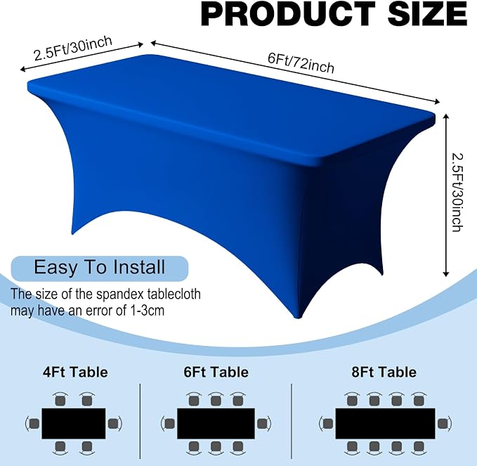 Trlyc 2 Pack 6FT Spandex Table Cloth - Image 3