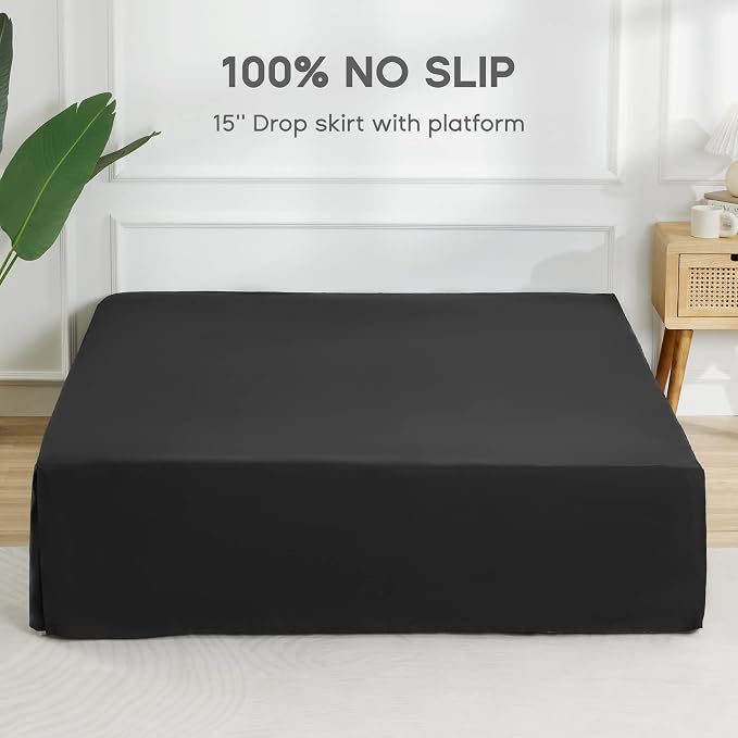 SONIVE Twin Bed Skirt, Classic Tailored Easy Fit Brushed Microfiber Skirts - Image 3