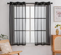 PI Black Sheer Curtains 45 inches Long by PI