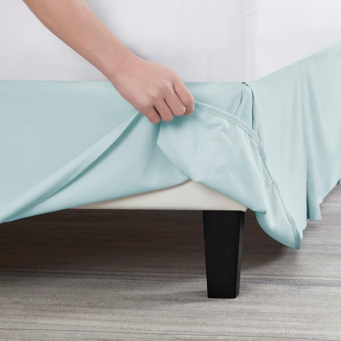 Nestl Light Baby Blue Full XL Bed Skirt - Image 5