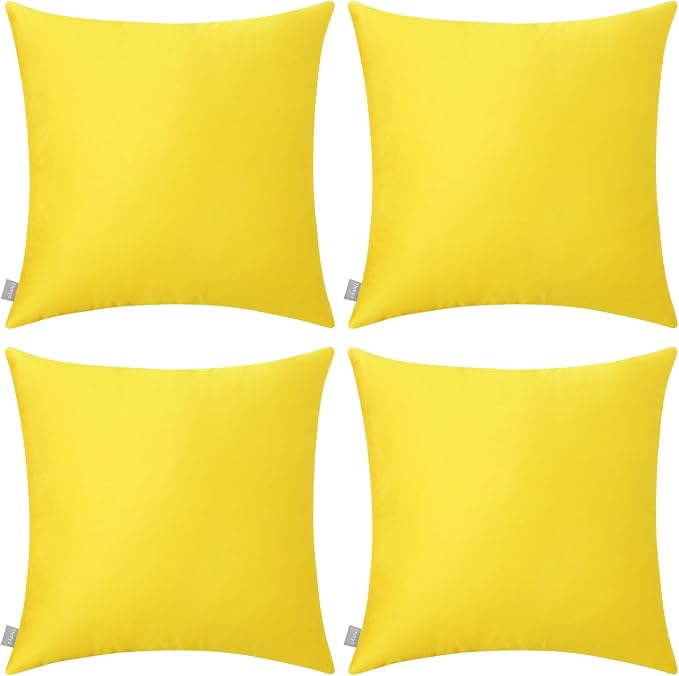 4-Pack 100% Cotton Comfortable Solid Decorative Throw Pillow Case, Thmyo Square by Thmyo