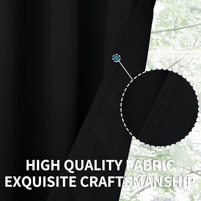 BGment Black Small Curtains 30 Inch Length - Image 6