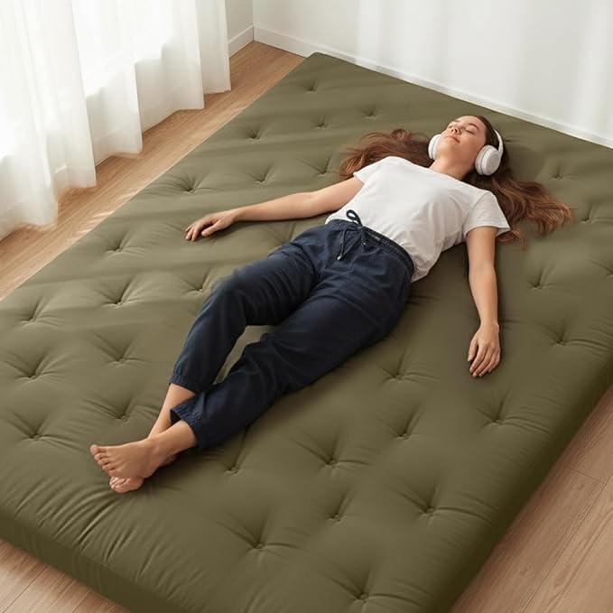 ZonLi Japanese Floor Futon Mattress Full Size 75"x 54", 100% Cotton Cover 2.5'' - Image 2