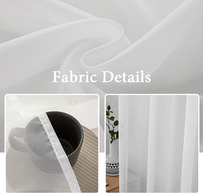 MIULEE White Window Sheer Curtains - Image 2