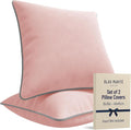 2 Pack Velvet Decorative Throw Pillow Covers, Contrast Piping, Indoor Use by BLAUMARIT%C3%89