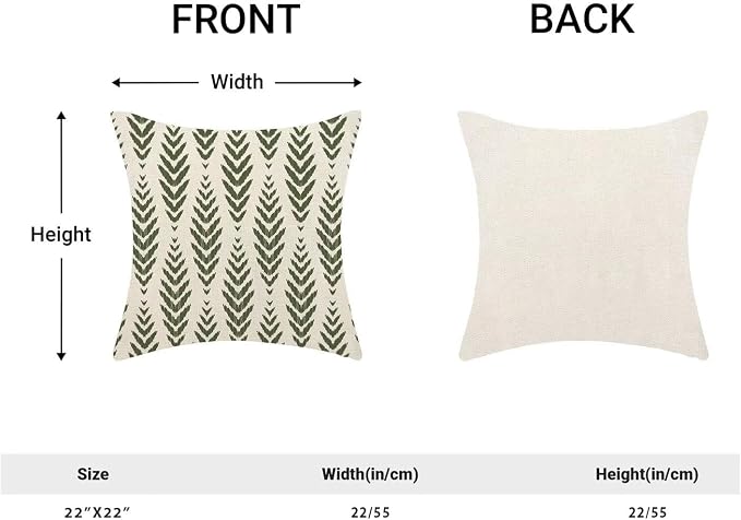 BETGINY Sage Green Boho Pillow Covers 22 x 22 Inch Pack of 2, Bohemian Ethnic - Image 2