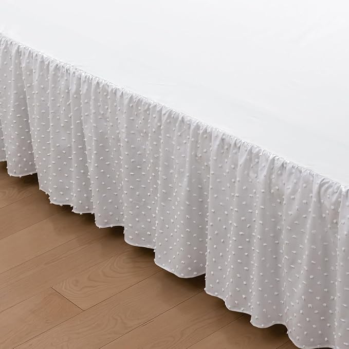 Tufted Dot Bed Skirt Twin Size Ruffled Bed Skirt - Image 4