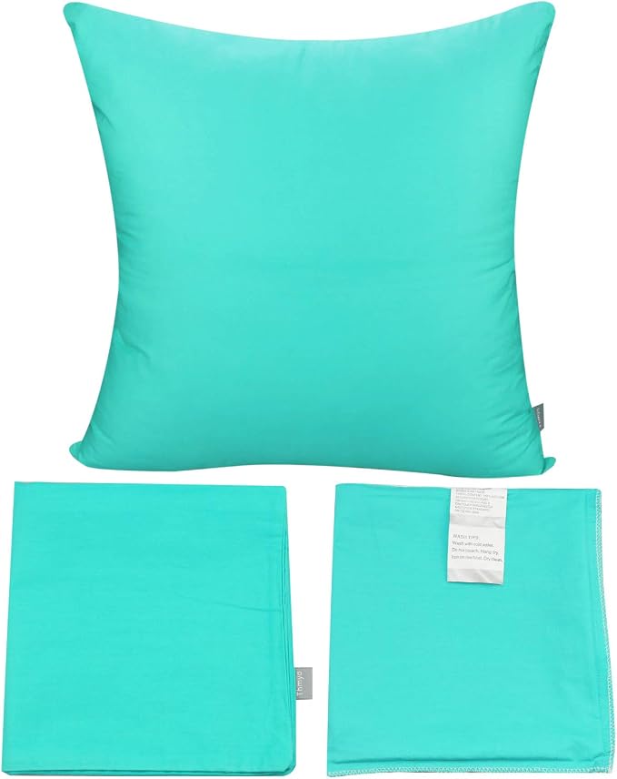 4-Pack 100% Cotton Comfortable Solid Decorative Throw Pillow Case, Thmyo Square - Image 6
