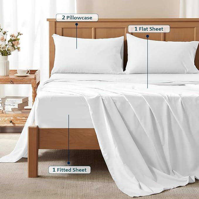 Olympic Queen Sheet Set – 100% Egyptian Cotton, 338 Thread Count – 4-Piece - Image 5