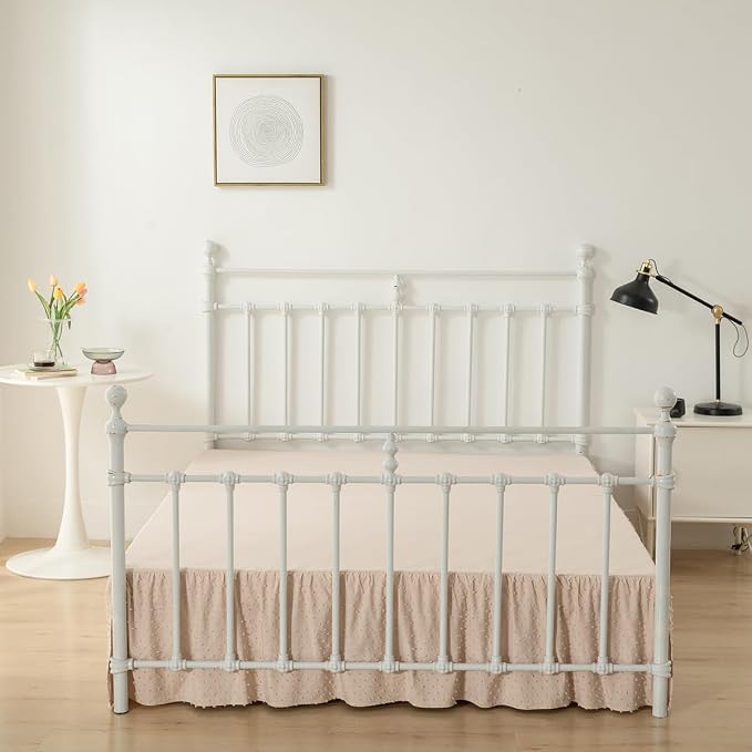 Tufted Dot Bed Skirt Queen Size, Ruffled Bed Skirt - Image 5